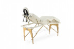 Массажный стол складной MED-MOS JF-Tapered 4-х секционный, деревянная рама, белый